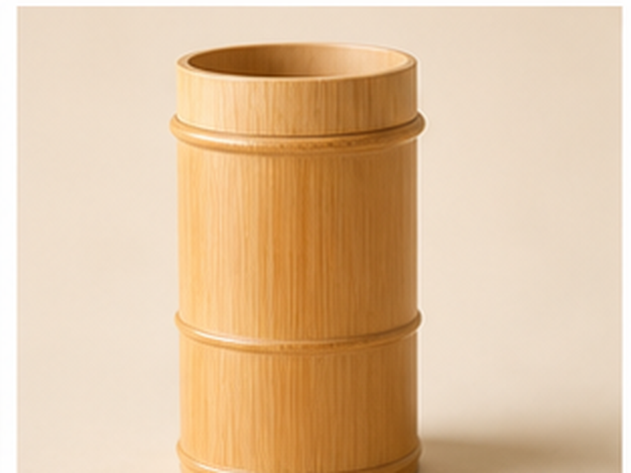 Polished Bamboo Storage Jar